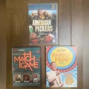 Lot of 3 DVDs: AMERICAN PICKERS 1, BEST OF MATCH GAME & ALL STAR FAMILY FEUD DVD